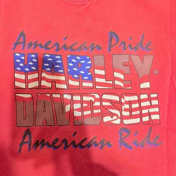 Vintage Harley Davidson Men's American Pride Red Graphic T-Shirt Size‎ XL - Picture 5 of 13